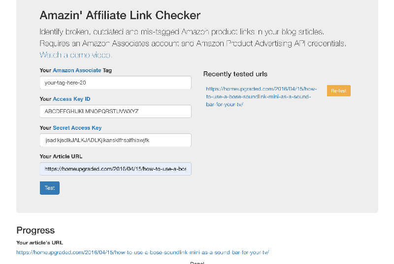 Amazin' Affiliate Link Checker